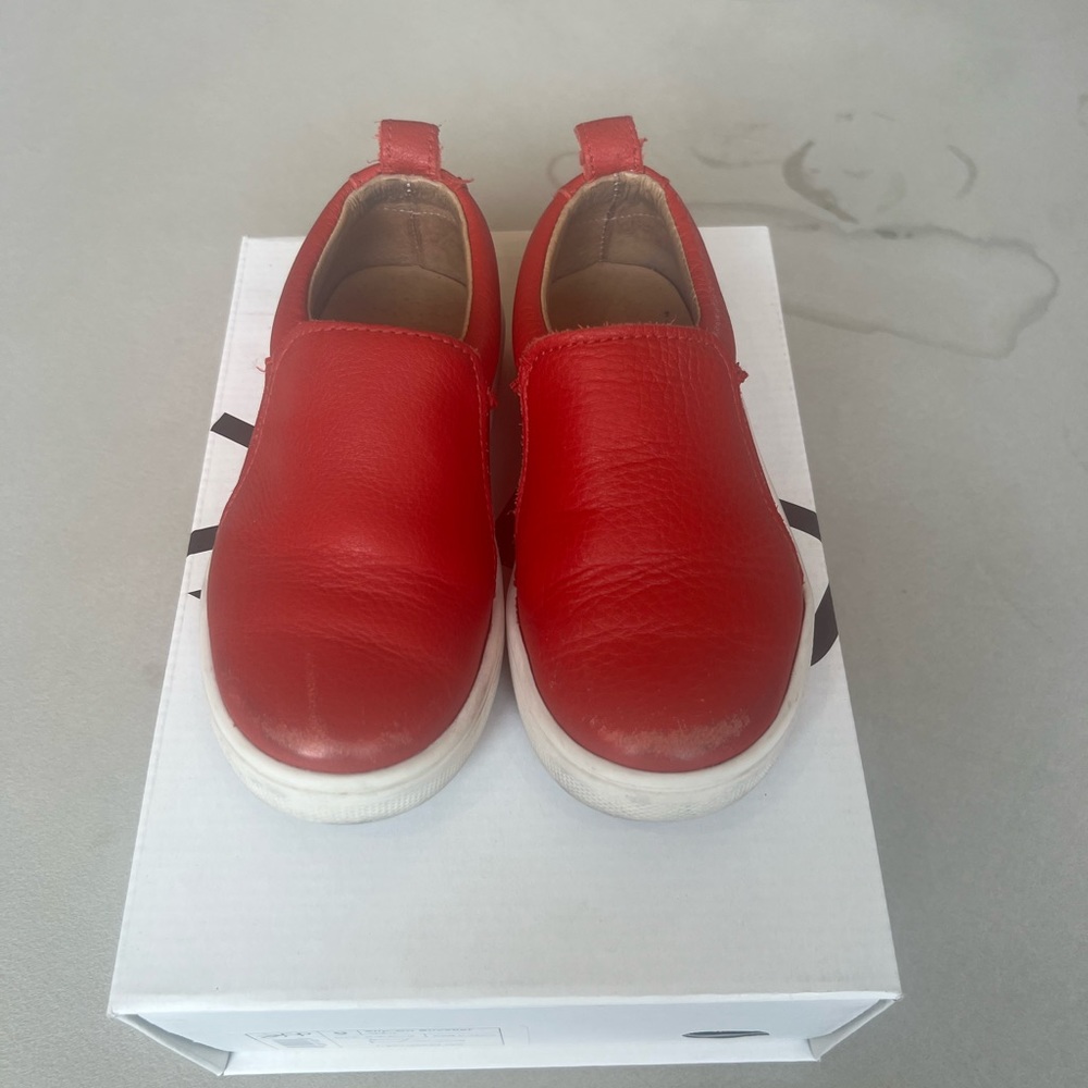 Freshly Picked Red Leather Slip On Sneakers